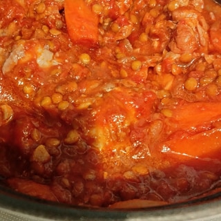 手羽元とレンズ豆のトマト煮